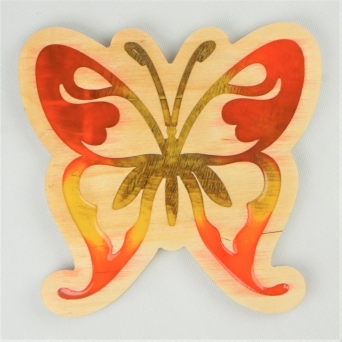 Płytka ze sklejki i żywicy - Motyl 27cm